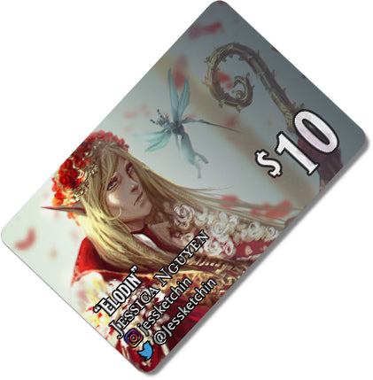 
                  
                    Load image into Gallery viewer, $10 Gift card depicting an elven prince and fairy
                  
                